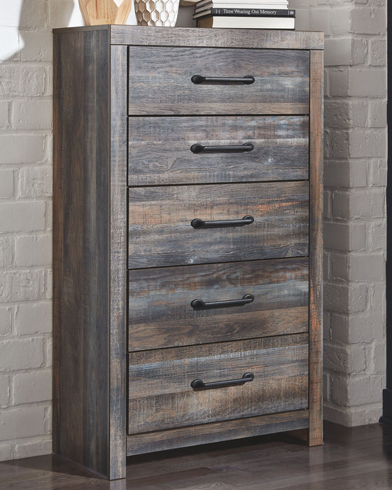 Drystan - Brown / Beige - Five Drawer Chest