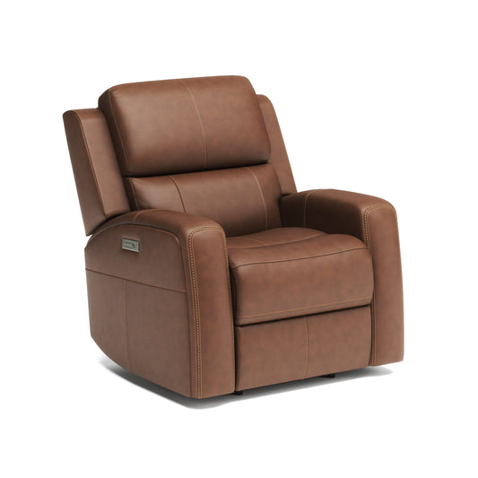Flexsteel Linden Power Recliner with Power Headrest & Lumbar