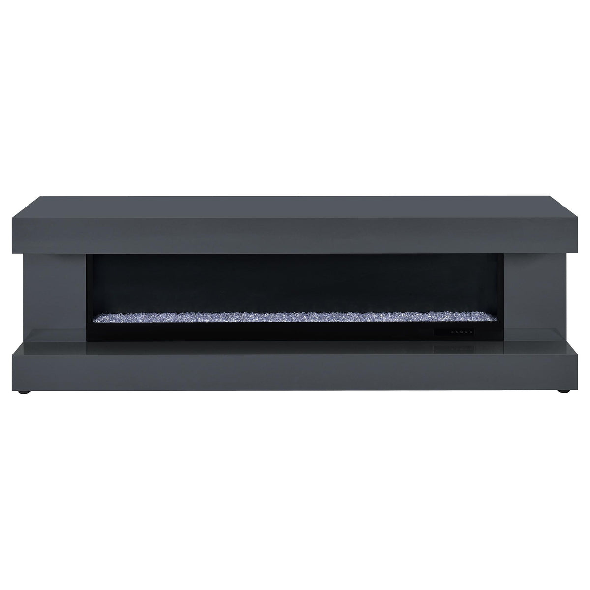 Mallory TV Stand Fireplace Console Bluetooth Speaker Grey High Gloss
