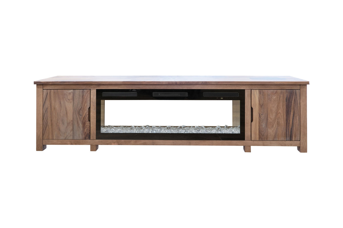 Parota - 93" Electric Fireplace - Dark Brown