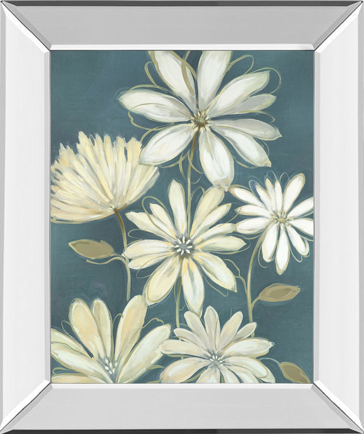 Opposites Attract I By Maria - Mirror Framed Print Wall Art - Blue