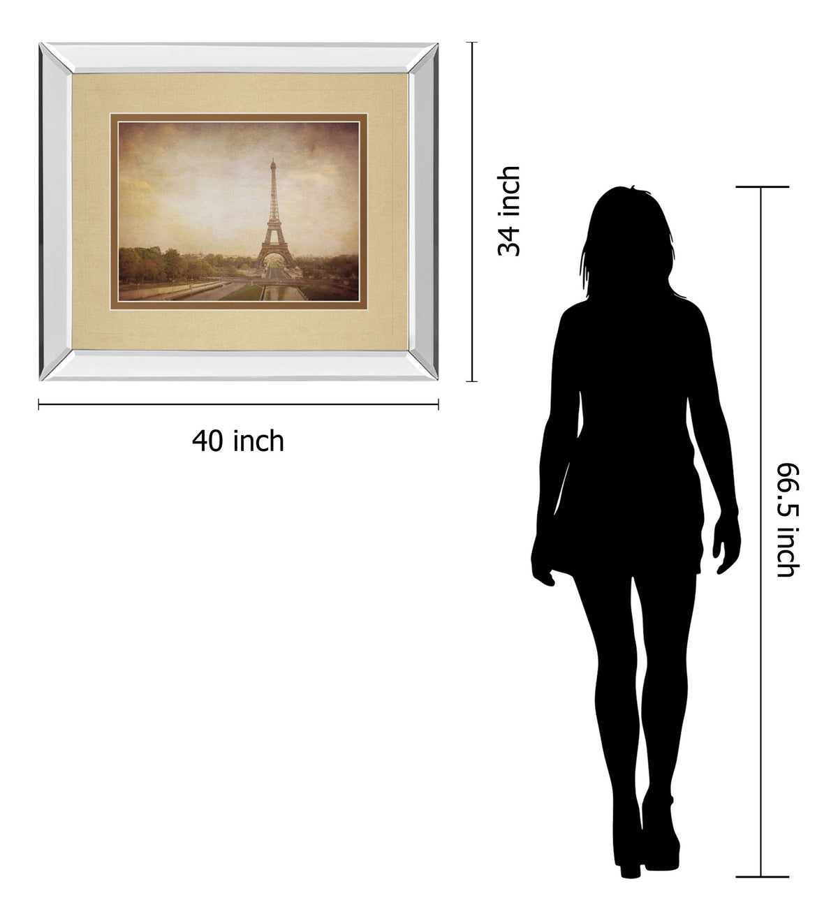 Tour De Eiffel By H. Jacks - Mirror Framed Print Wall Art - Light Brown