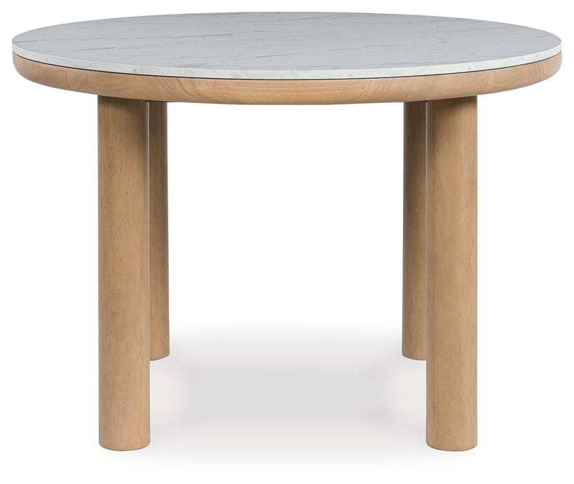 Sawdyn - Light Brown - Round Dining Room Table