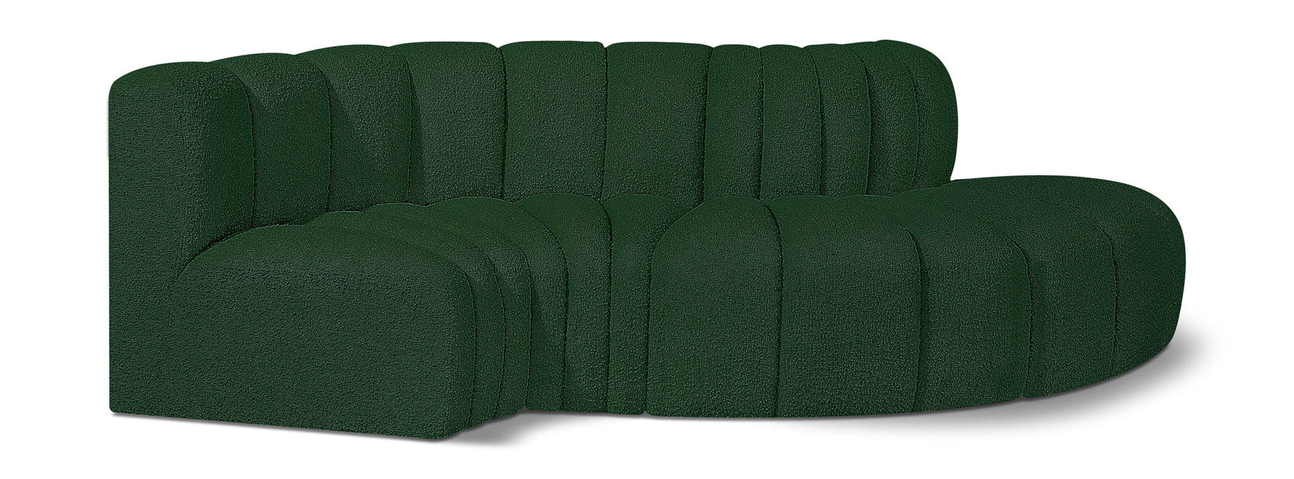 Arc - Boucle Fabric 4 Piece L-Shaped Modular Sofa