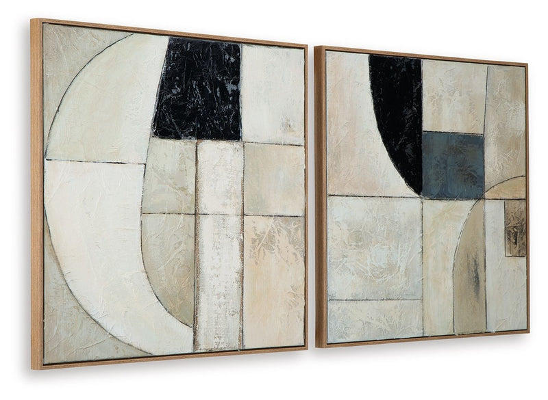 Bexlen - Wall Art Set (Set of 2) - Tan / Taupe / Black