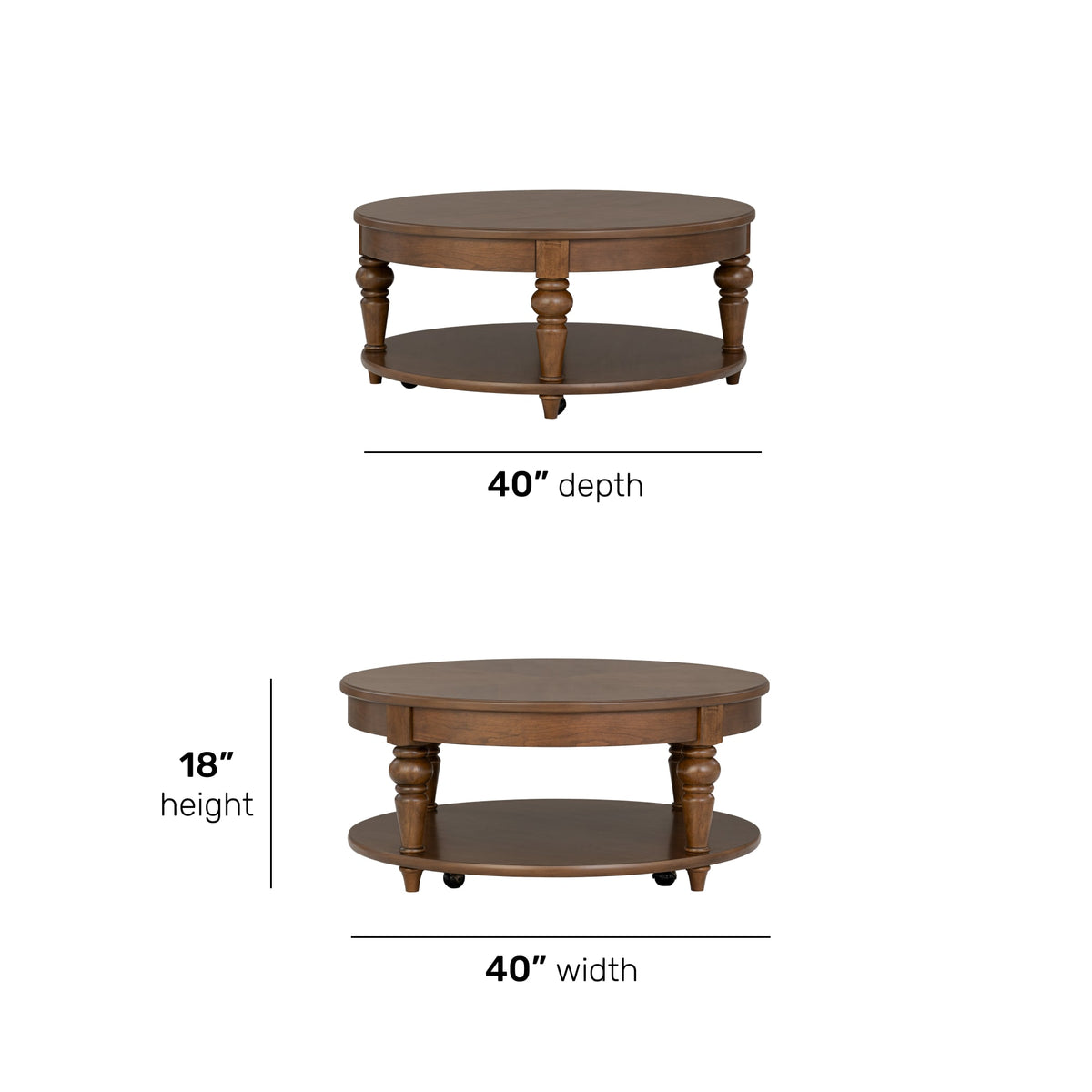 Flexsteel Bellevue Round Coffee Table with Casters