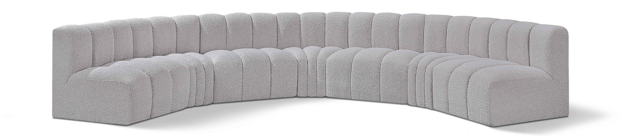 Arc - Boucle Fabric 7 Piece U-Shaped Modular Sofa