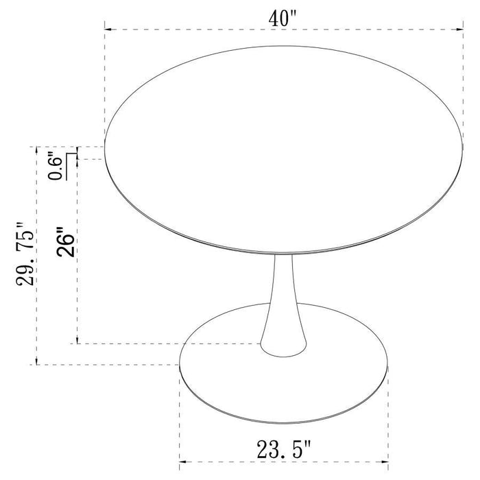 Arkell - Round Faux Marble Top Dining Table