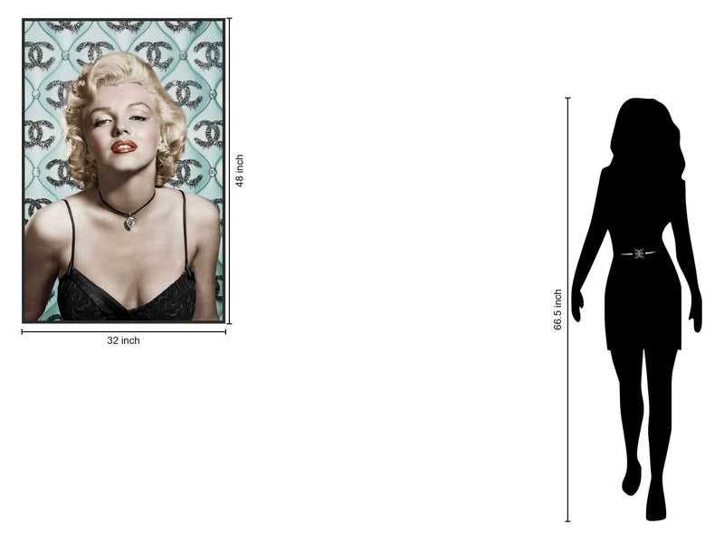 Retro Blonde Allure - 32" x 48" Framed Wall Art - Beige