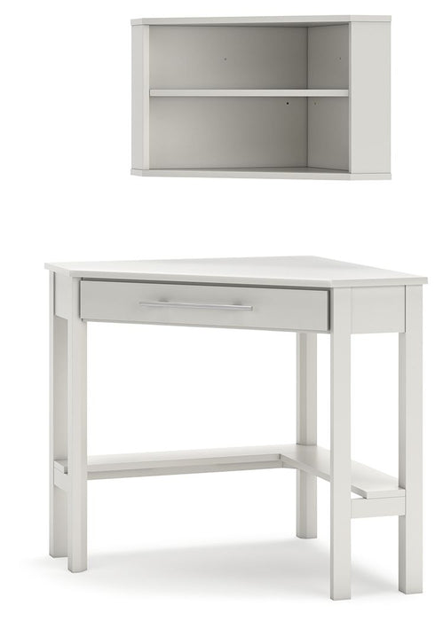 Grannen - White - Corner Desk, Bookcase