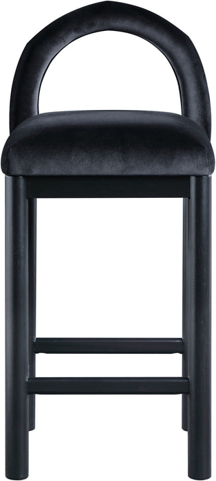Conrad - Velvet Counter Stool With Black Legs
