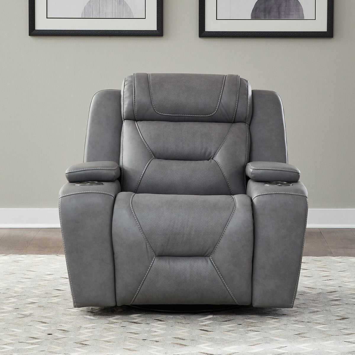 Chapman - Swivel Glider Recliner P2 - Aline Blue Gray