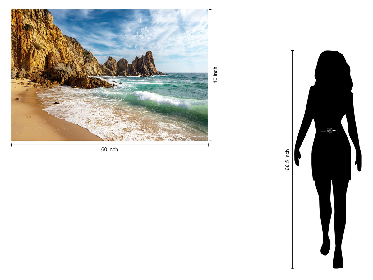 Golden Shoreline Tempered Glass - Blue / Brown