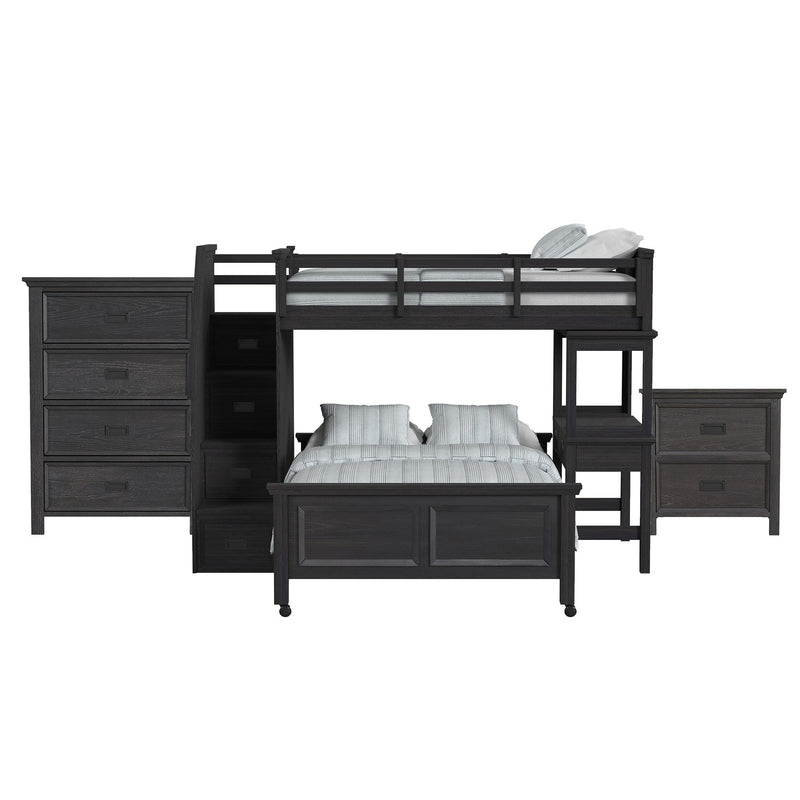 Hampton Kids - Loft With Staircase And Desk With Speaker Bedroom Set
