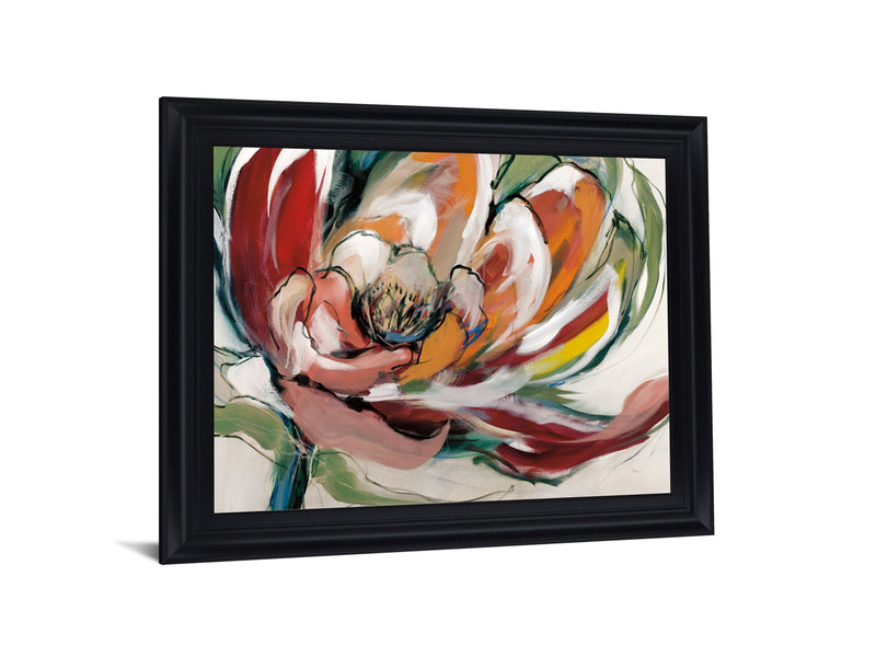 Crimson Blossom Burst - 28" x 34" Framed Wall Art - Red