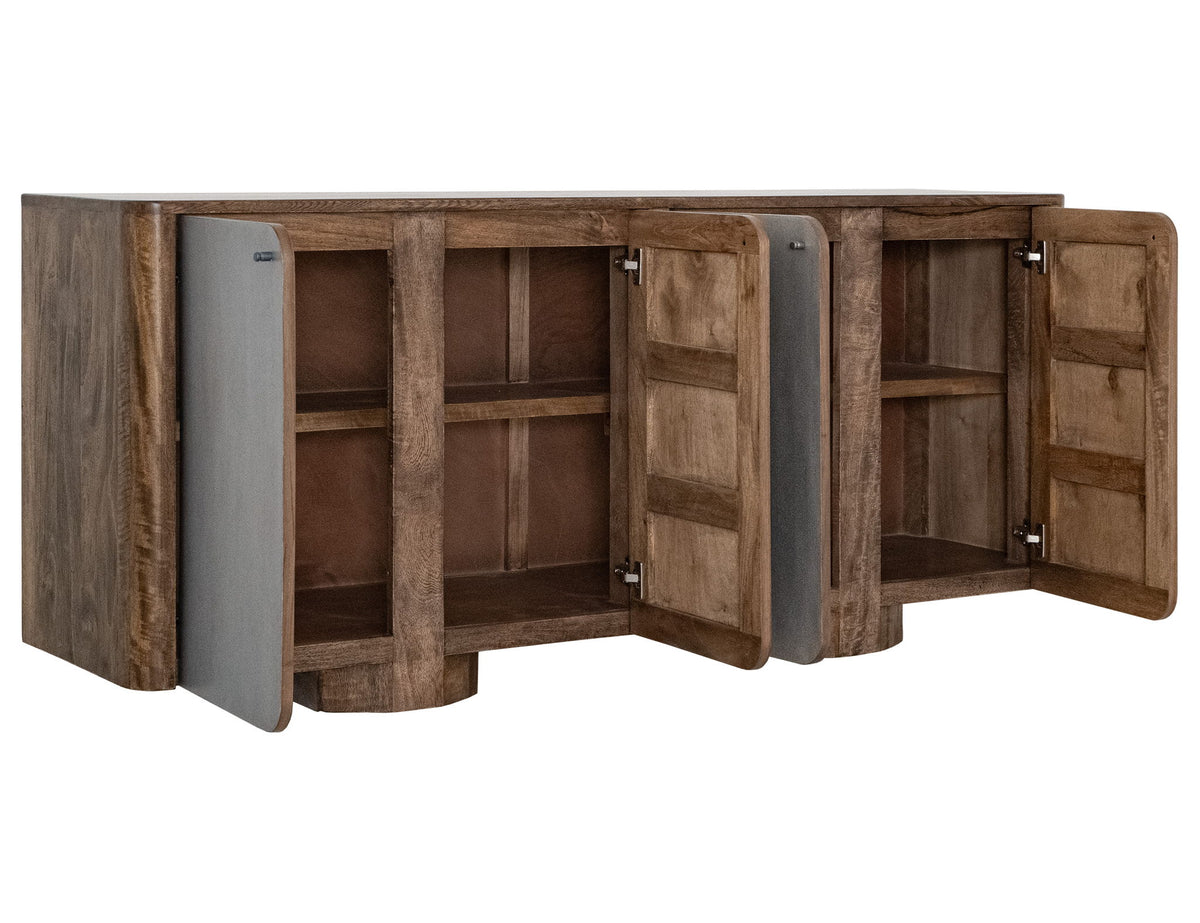 Nashville - 4 Door TV Stand/Console - Brown / Gray