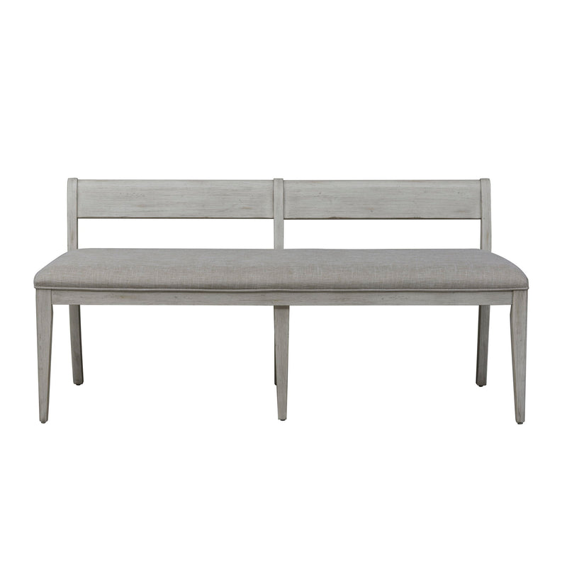 Farmhouse Reimagined - Upholstered Bench - Antique White / Chestnut Tops
