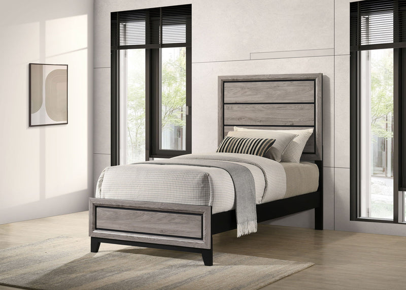 Watson Wood Twin Panel Bed Light Taupe
