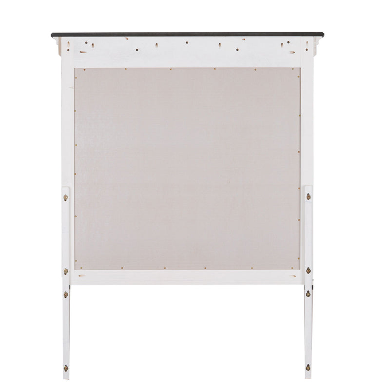Allyson Park - Crown Mirror - Wirebrushed White / Charcoal