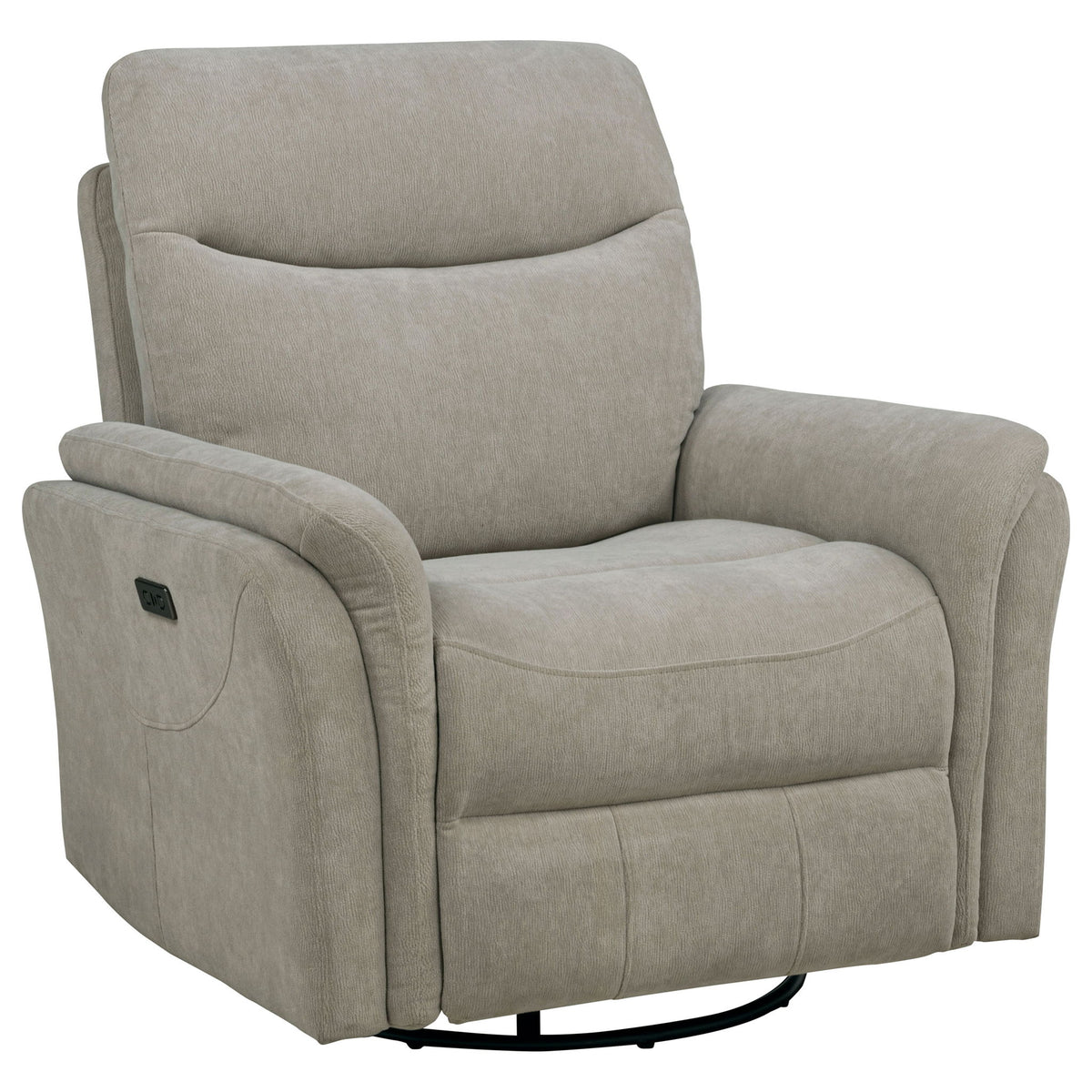 Adler Upholstered Power Swivel Glider Recliner Ivory