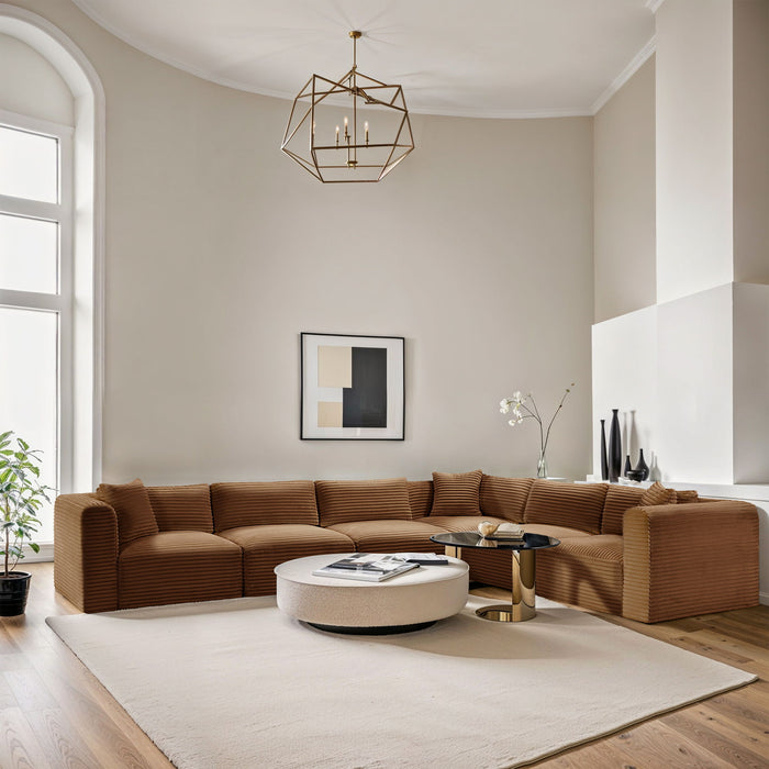 Shaggy - Fabric 6 Piece Modular Corner Sectional