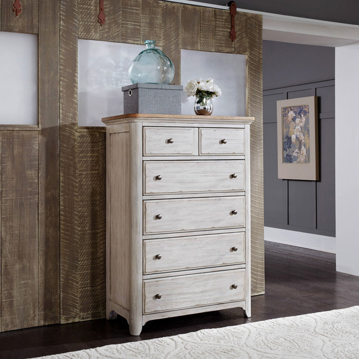 Farmhouse Reimagined - 5 Drawer Chest - White