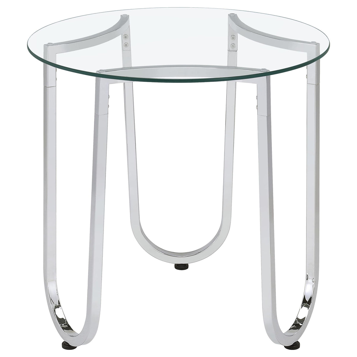Beller 3-piece Round Tempered Glass Top Coffee Table Set Chrome