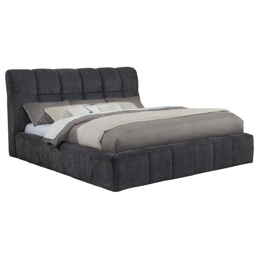 Nollet 48-inch Upholstered California King Platform Bed Grey