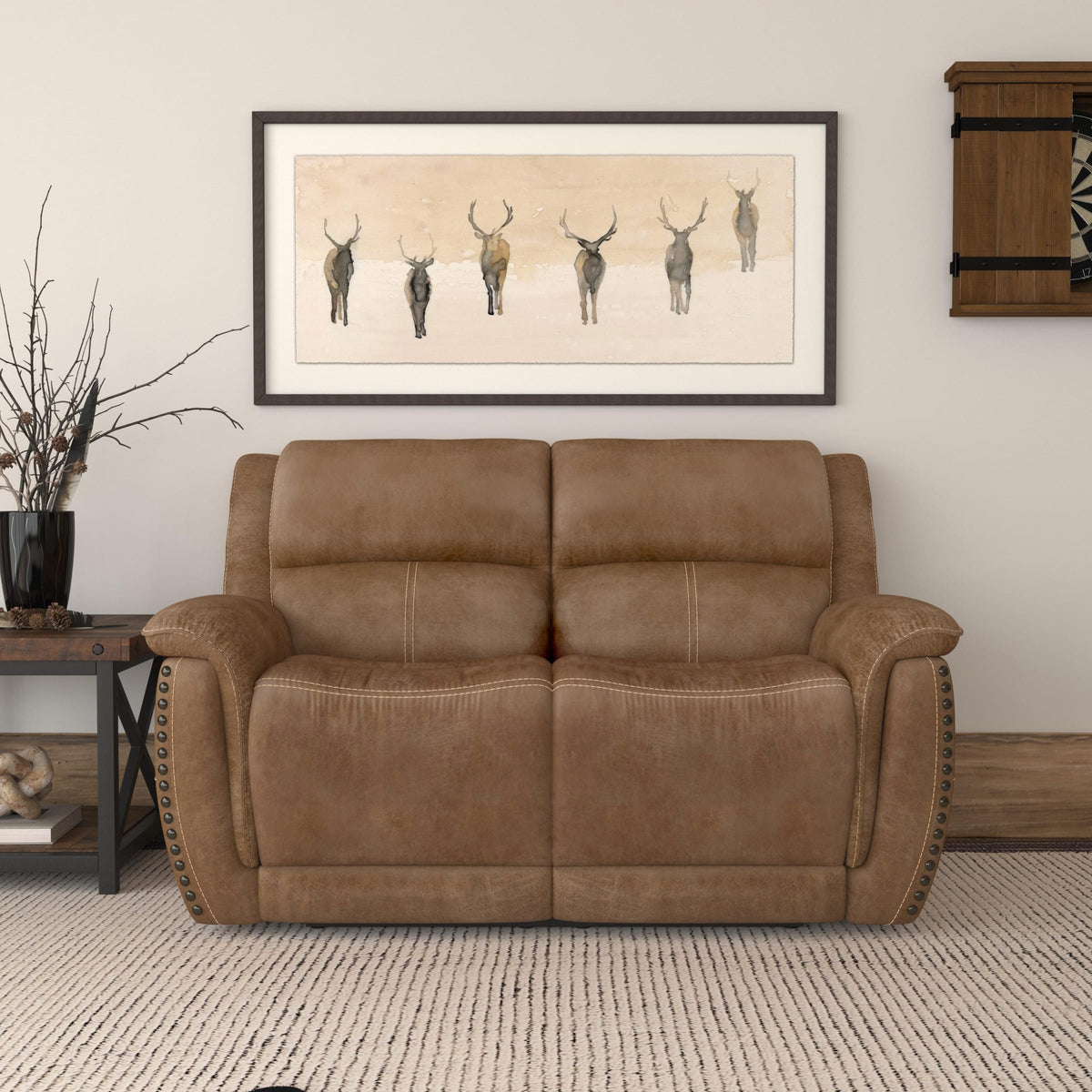 Flexsteel Beau Power Reclining Loveseat with Power Headrests