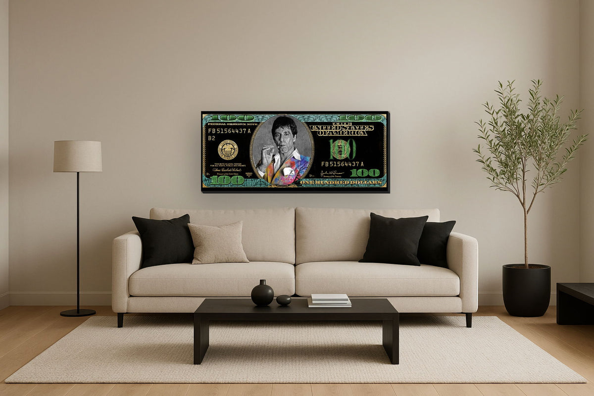 Color Burst Icon - 28" x 63" Framed Wall Art - Black