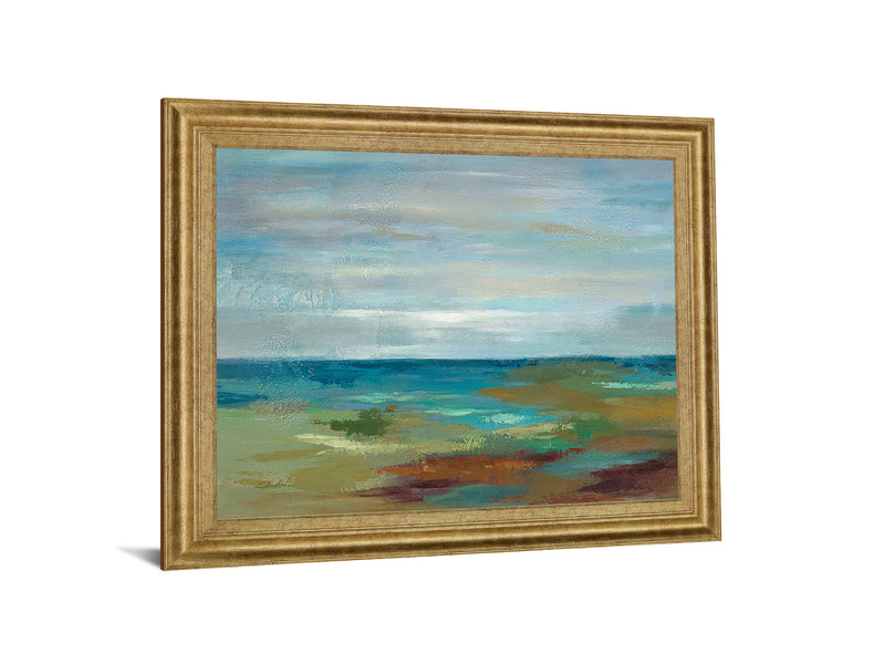 Tranquil Tides - 28" x 34" Framed Wall Art - Light Blue