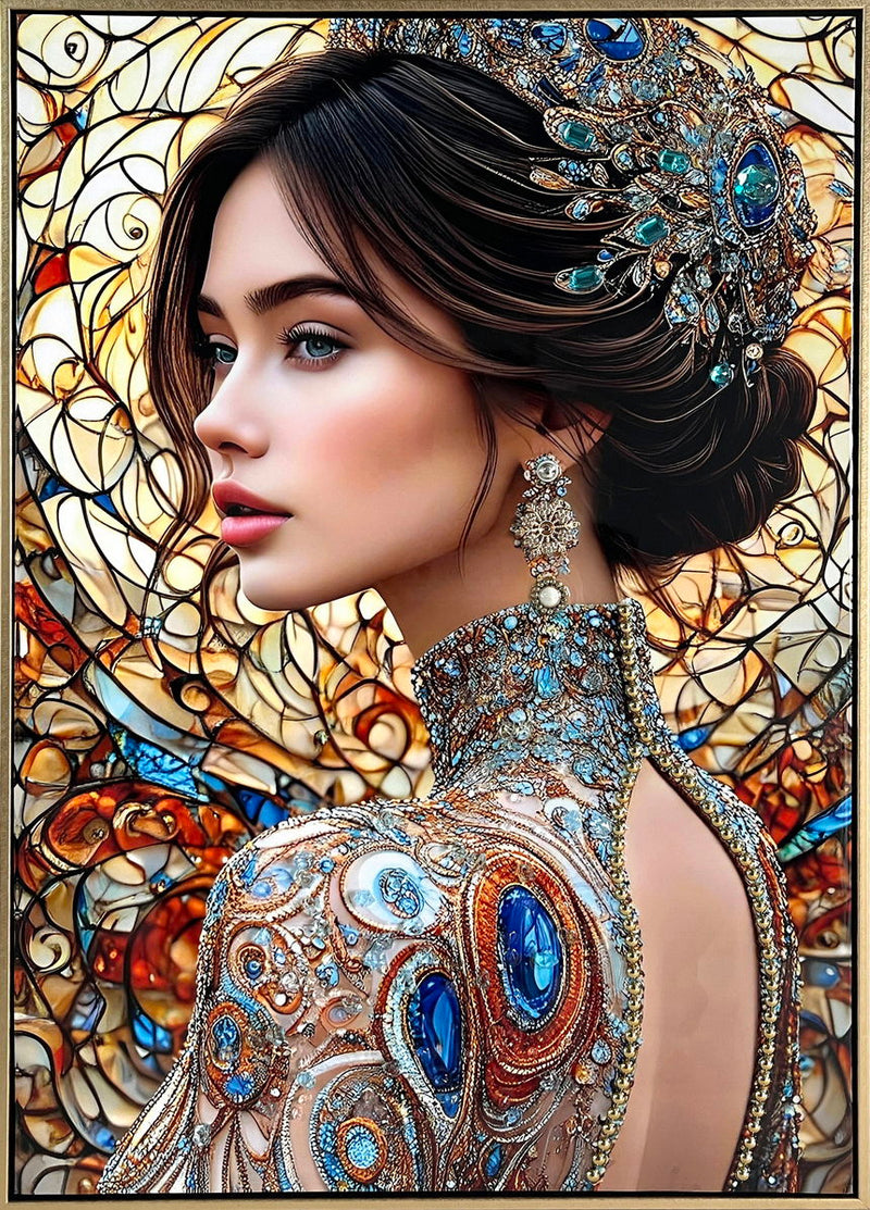 Jeweled Reverie II Gloss Canvas In Frame - Black / Gold