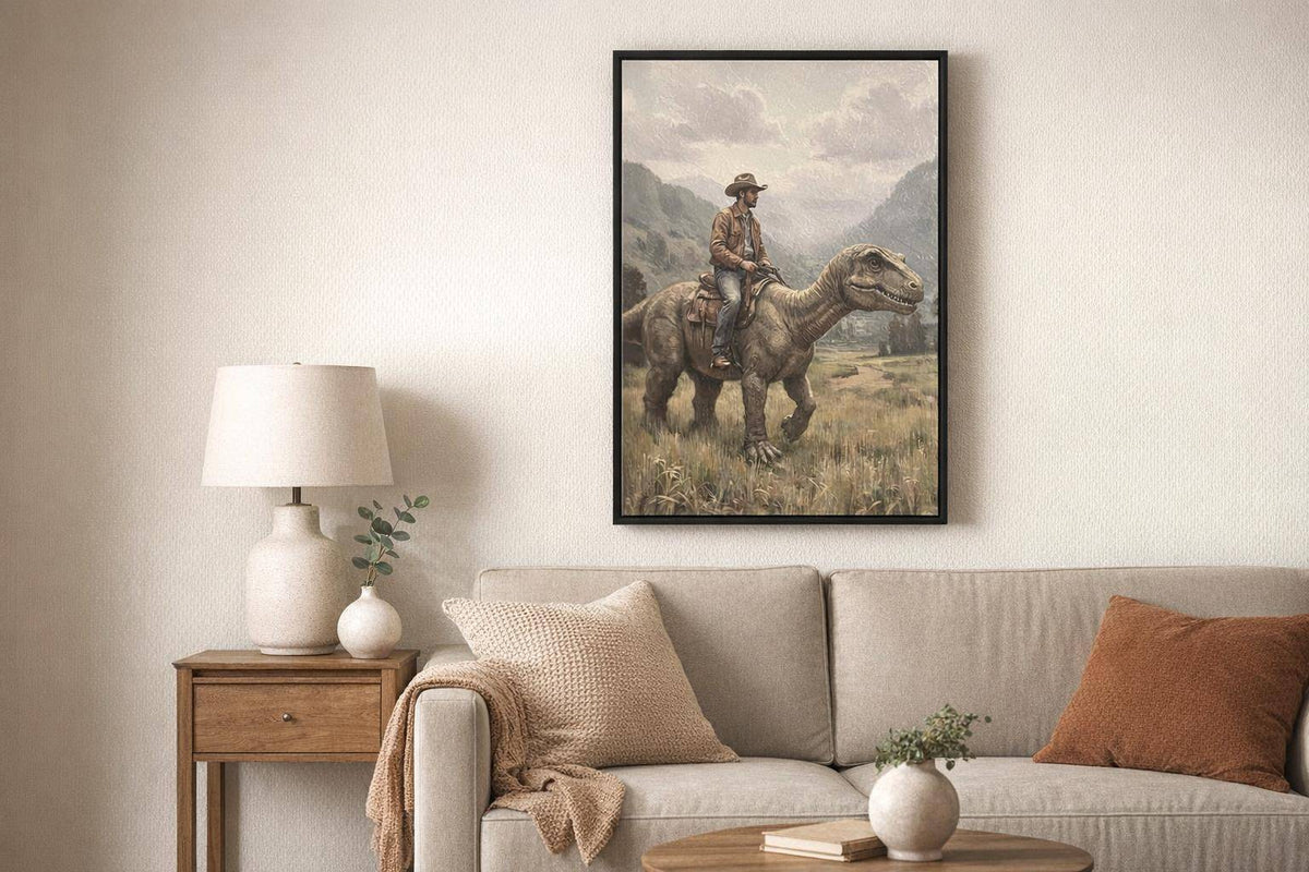 Jurassic Trail II Textured Canvas In Frame - Black / Brown