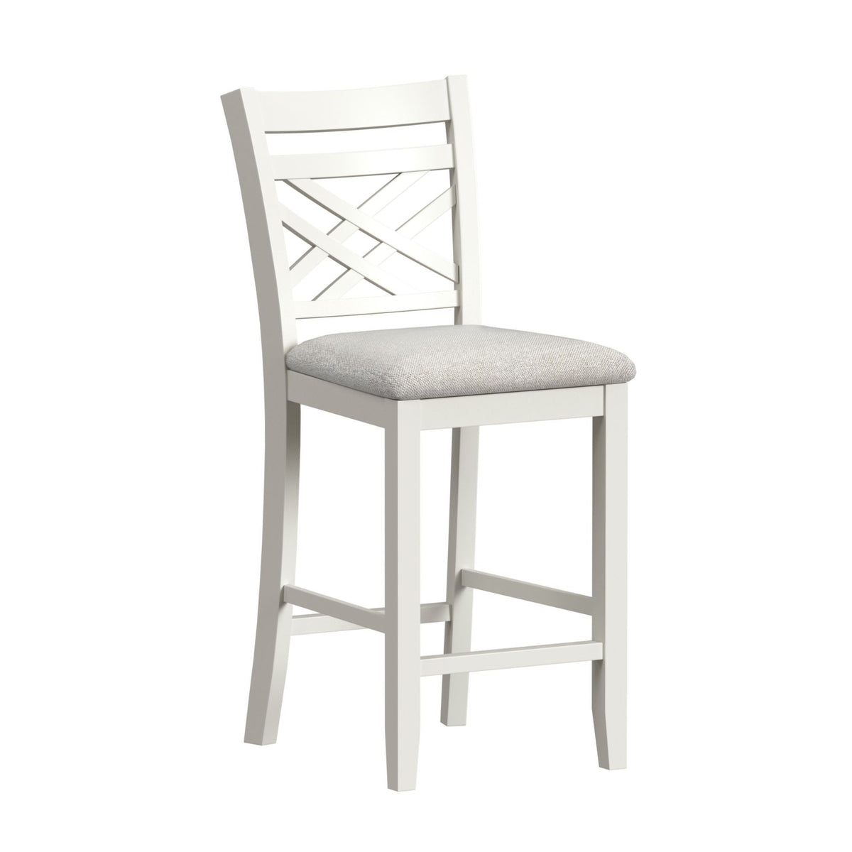 Brooks - 5 Piece Counter Set With Table And 4 Upholstery Seat & Wood Back Chairs - Medium Brown & White