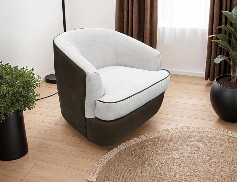 Tumbi - Armchair - Ivory / Brown