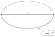 54-inch 10mm Round Clear Tempered Glass Top
