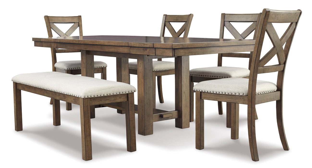 Moriville 6pc Dining Set - Table, 4 chairs and bench