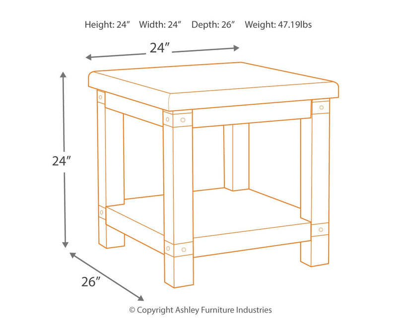 Carynhurst Rectangular End Table