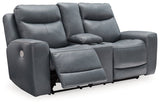 Mindanao Power Reclining Loveseat with Console - Coconut