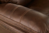 Edmar Power Reclining Loveseat with Console - Chocolate
