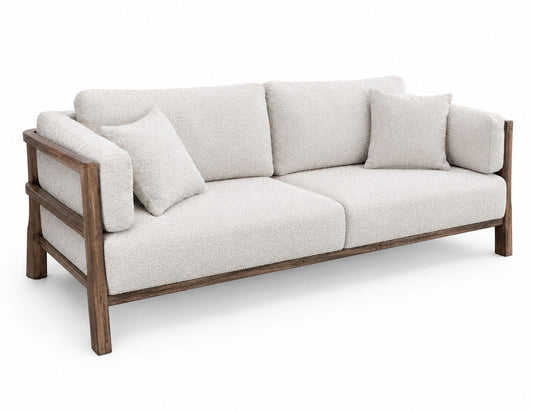 Roots - Wooden Frame Upholstered Sofa - Talawa / Beige