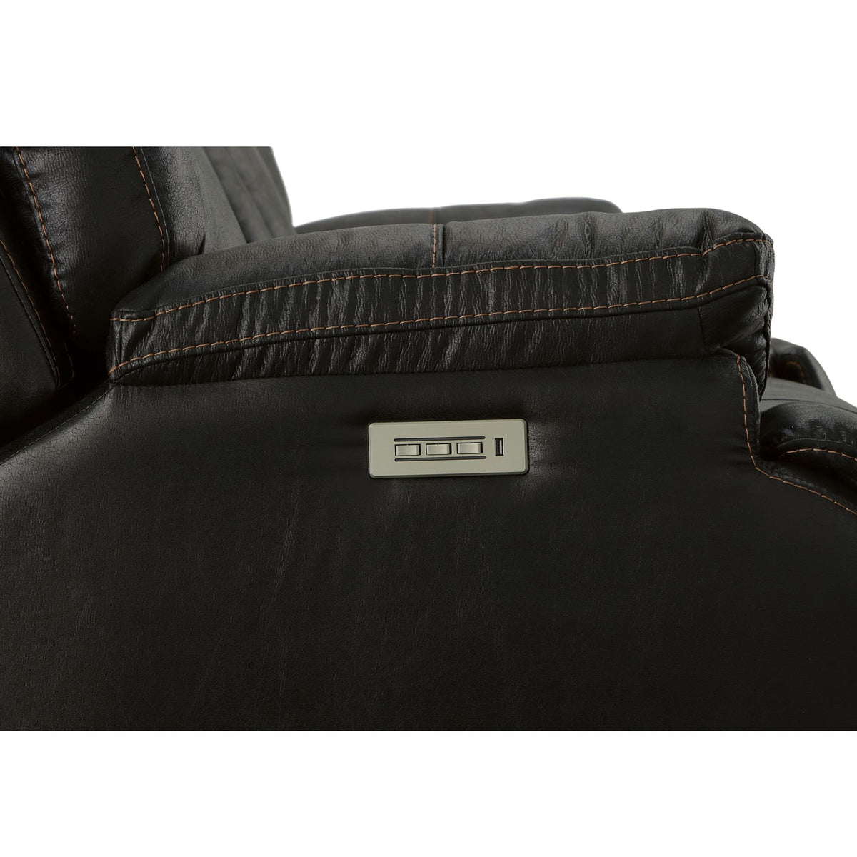 Flexsteel Clive Power Reclining Loveseat with Console, Power Headrests & Lumbar