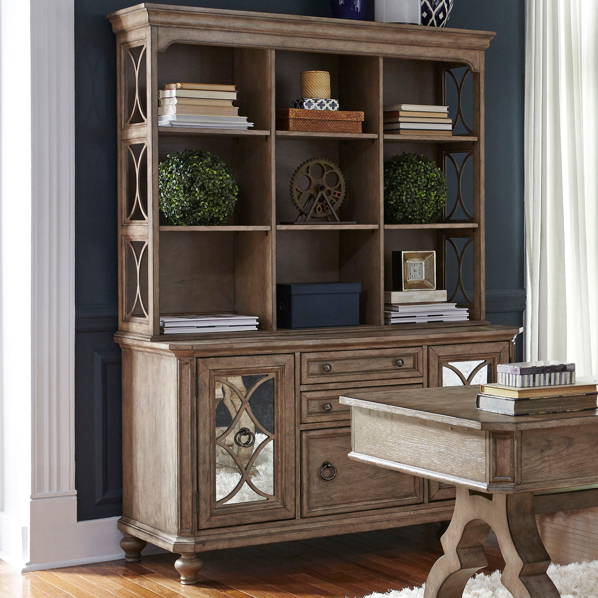 Simply Elegant - Credenza & Hutch - Heathered Taupe