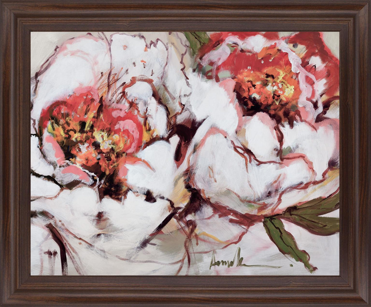 Blushing Petal Burst - 28" x 34" Framed Wall Art - Pink