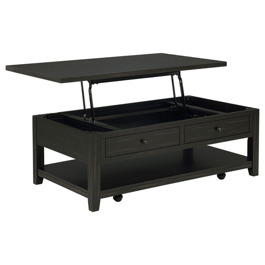 Payne 48-inch Mobile Lift Top Coffee Table Distressed Java