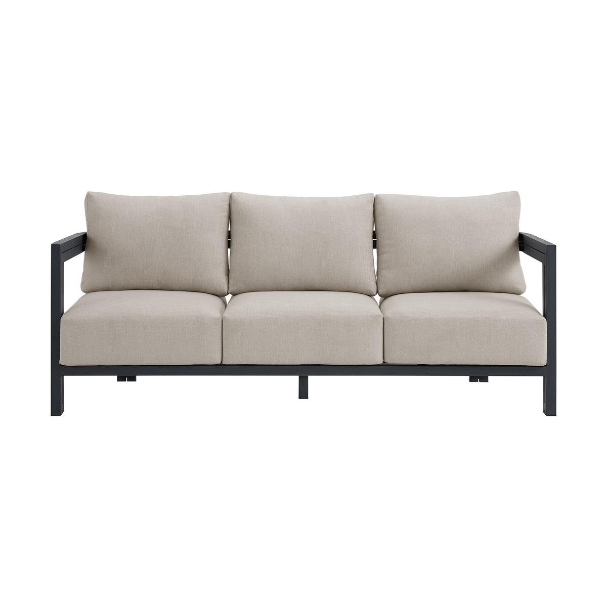 Playa - Sofa With 2 Pillows - Dark Gray / Beige