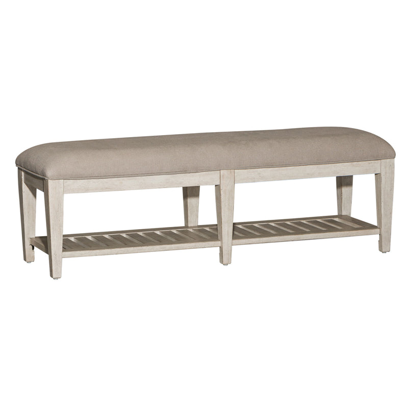 Heartland - Bed Bench - Antique White / Tobacco Tops