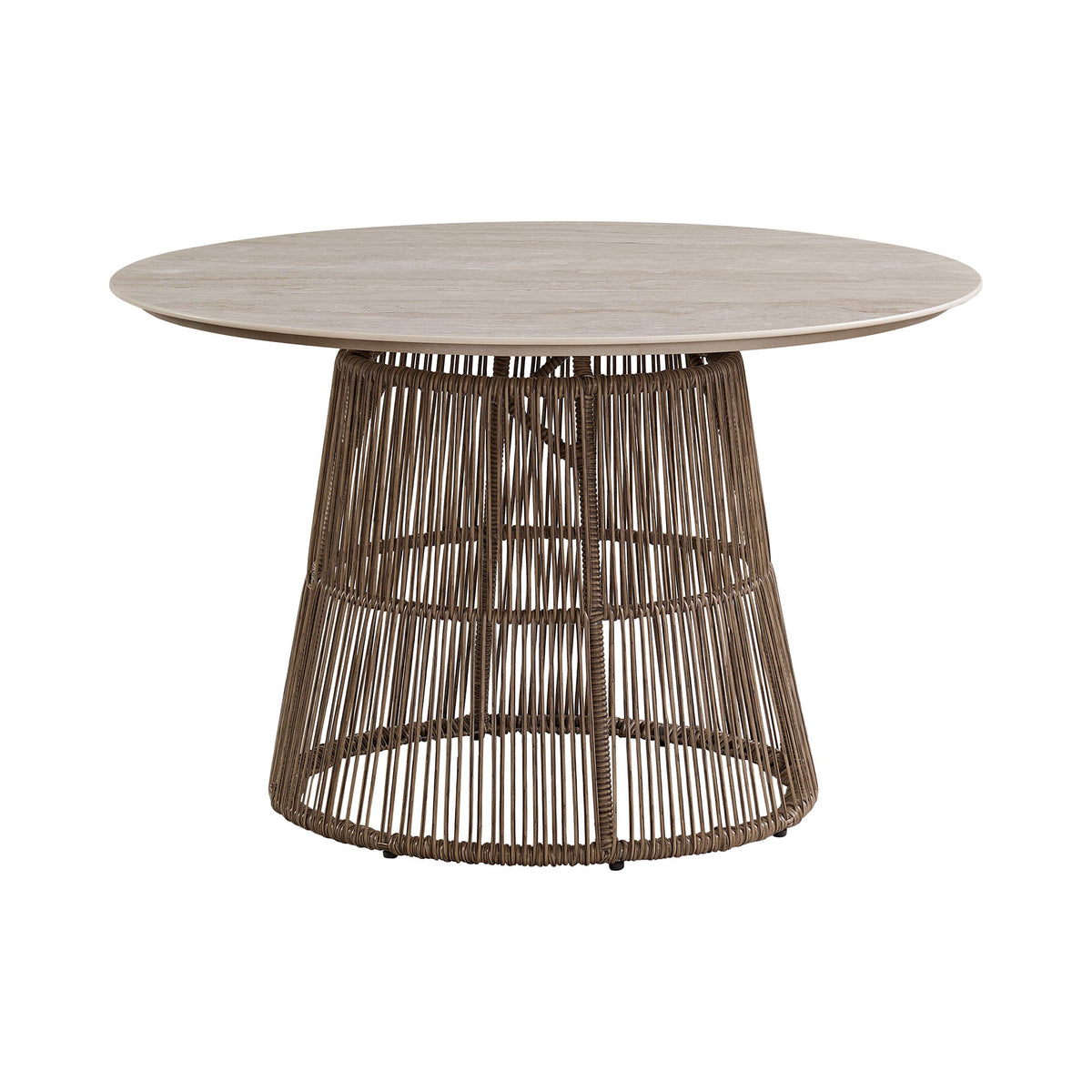 Alesso - Round Dining Table - Brown / Sand