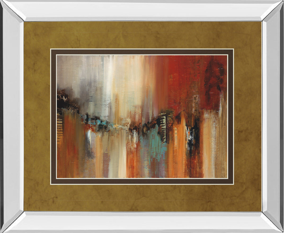 Skyline By Cat Tesla - Mirror Framed Print Wall Art - Light Brown