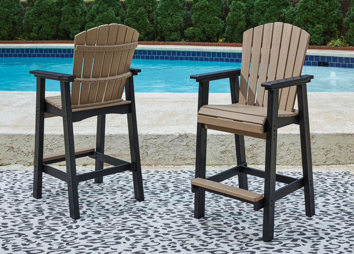 Fairen Trail - Tall Barstool (Set of 2) - Black / Driftwood